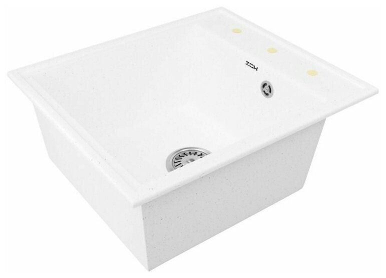 Мойка для кухни ZX-GM 04 белая прямоугольная 480*420*180 мм с сифоном - фотография № 6