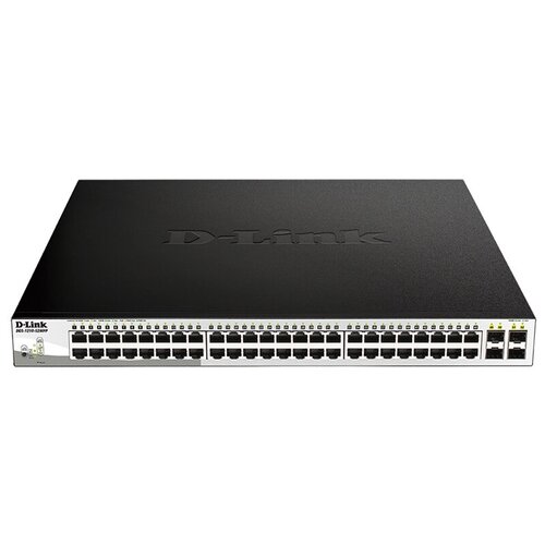 коммутатор d link dgs 1210 52mpp e2a proj l2 smart switch with 48 10 100 1000base t ports and 4 1000base x sfp ports 48 poe ports 802 3af 802 3at 30 w poe budget 740 w 16k mac address 802 3x flow control dgs 1210 52mpp e2a Коммутатор D-Link DGS-1210-52MPP