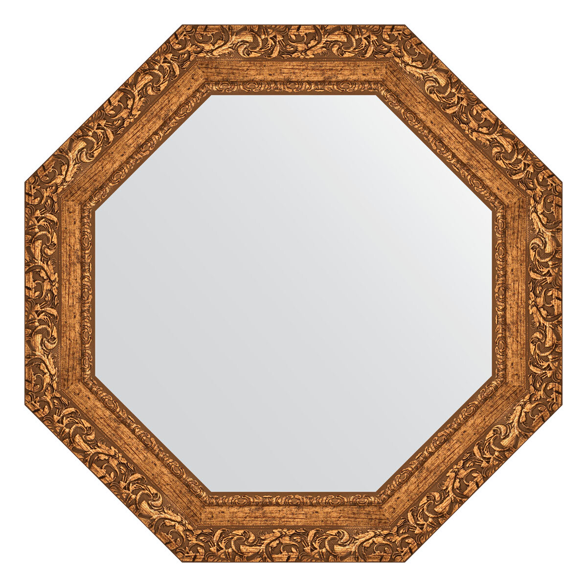 Evoform Зеркало настенное Octagon EVOFORM в багетной раме виньетка бронзовая, 65,4х65,4 см, BY 3773