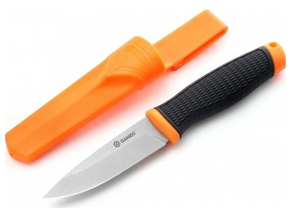 Нож туристический Ganzo G806 черный c оранжевым, G806-OR
