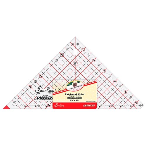 Hemline Линейка-треугольник с углом 90*, градация в дюймах, 6 1/2 X 6 7/8 17,5 x 16,5 x 0,3 см прозрачный с красно-черной разметкой HEMLINE NL4208 красный 16.5 см 17.5 см линейка треугольник для кроя блока летящие гуси от 1 до 5