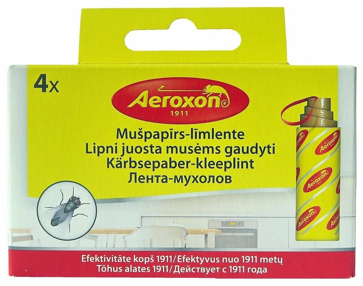 Липкая лента от мух Aeroxon, 4 шт. - фото №1