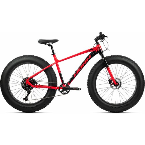 Велосипед fat-bike, фэтбайк HORH BUFFALO 26 (2023), ригид, взрослый, мужской, алюминиевая рама, оборудование Microshift, 9 скоростей, дисковые гидравлические тормоза, цвет Black-Red, черный/красный цвет, размер рамы 17, для роста 170-180 см ионин сергей николаевич кавказ по горным дорогам древней земли