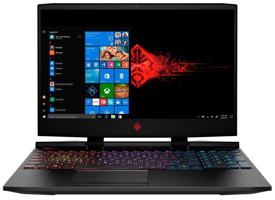 15.6" Ноутбук HP OMEN 15-dc1001ur 1920x1080, Intel Core i5 8300H 2.3 ГГц, RAM 8 ГБ, DDR4, SSD 256 ГБ, HDD 1 ТБ, NVIDIA GeForce RTX 2060, Windows 10 Home, 4UU62EA, таинственный черный