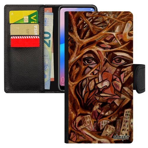 фото Чехол книжка на мобильный huawei p30 lite, "взгляд" лицо впечатление utaupia