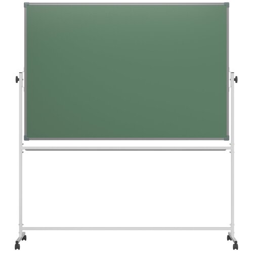 Купить Доска поворотная магнитно-меловая антибликовая BoardSYS 100х150 см, 2-стор, на колесах (ПО*150М), зеленый/серебристый