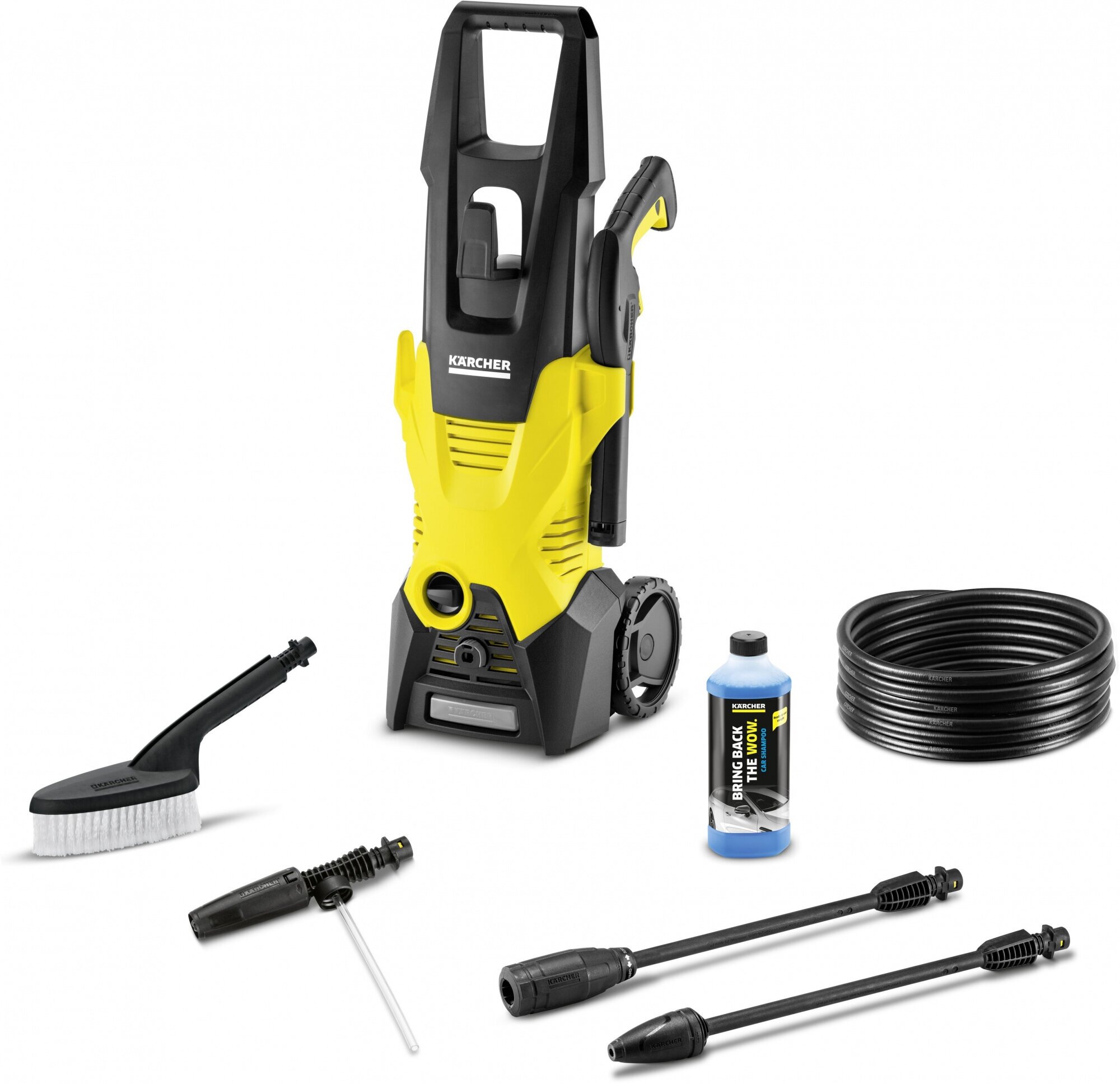 Мойка высокого давления Karcher K 3 CAR *EU 1.601-886.0 для автомобилей с щеткой пенным соплом шлангом 6 метров грязевой и струйной фрезой