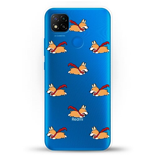 фото Силиконовый чехол корги с шарфом на xiaomi redmi 9c andy & paul