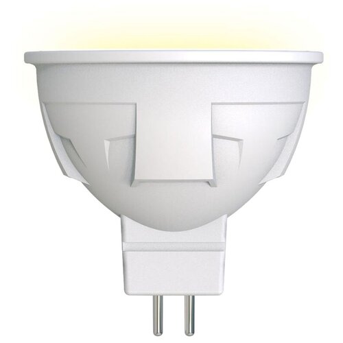 фото Лампа светодиодная uniel яркая dim gu5.3 6вт 3000k led-jcdr 6w/ww/gu5.3/fr/dim plp01wh картон