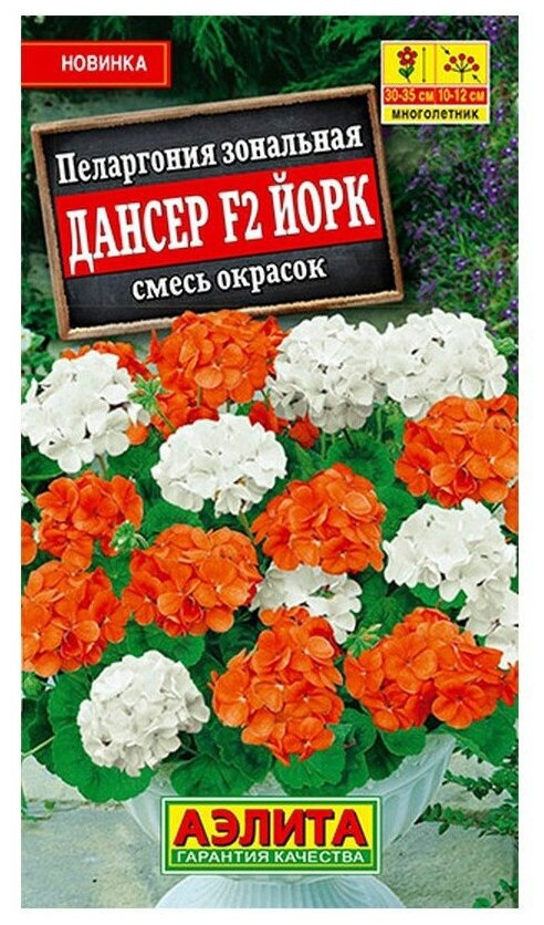 Семена Агрофирма АЭЛИТА Пеларгония Дансер F2 Йорк смесь окрасок 5 шт.