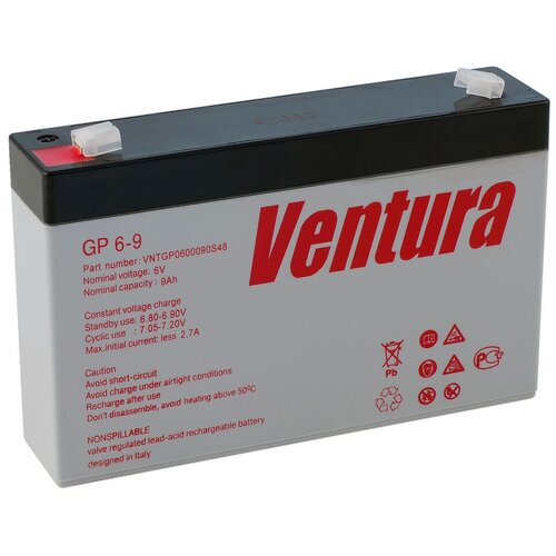 Аккумуляторная батарея Ventura GP 6-9 6В 9 А·ч аккумуляторная батарея b b battery hr9 6 6в 9 а·ч