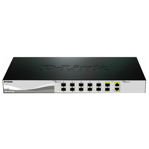 Коммутатор D-Link (DXS-1210-12SC/A3A) Настраиваемый L2+, 10 ports 10GBase-X SFP+, 2 combo-ports 10GBase-T/SFP+