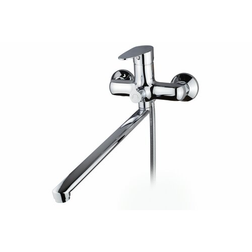 Смеситель для ванны с душем латунь хром однорычажный длинный излив Rusant RV1823515-021