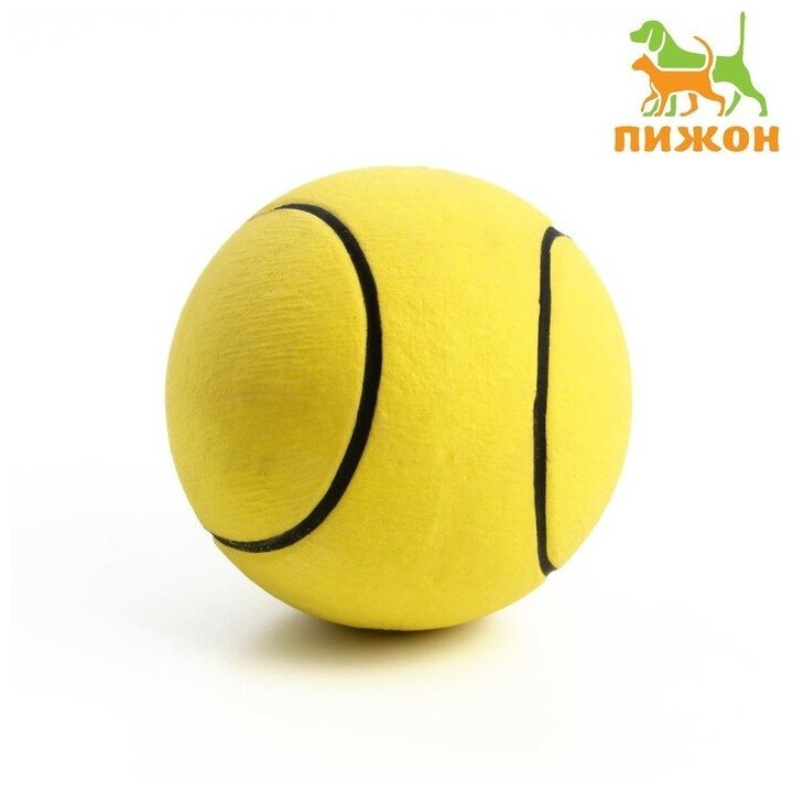 Мячик цельнолитой "Теннис" прыгучий, TPR, 6,3 см, жёлтый