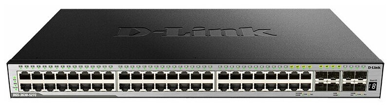 Коммутатор/ DGS-3630-52TC/A1ASI, DGS-3630-52TC/*SI Managed L3 Stackable Switch 44x1000Base-T, 4x10GBase-X SFP+, 4xCombo 1000Base-T/SFP, Surge 6KV, CLI,