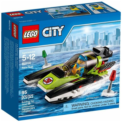 Конструктор LEGO City 60114 Гоночный катер, 95 дет. конструктор lego city polybag 4898 катер береговой охраны 35 дет