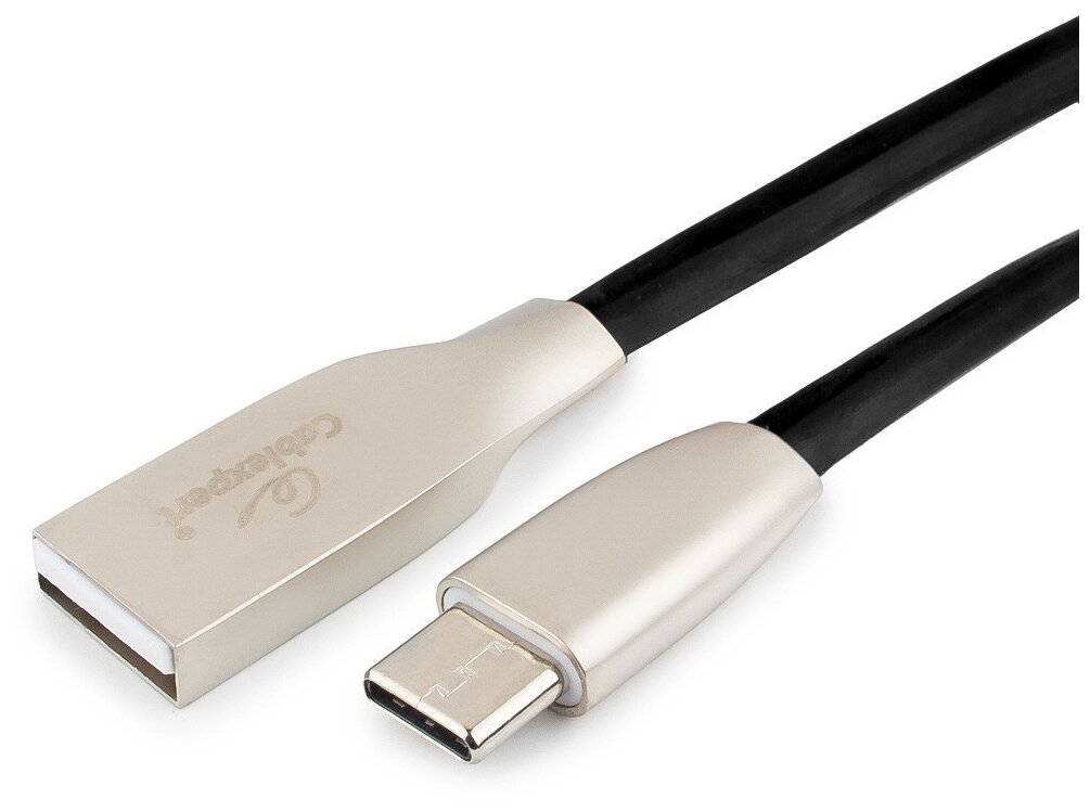 Кабель USB 2.0 Cablexpert CC-G-USBC01Bk-1.8M, AM/Type-C, серия Gold, длина 1,8 м, черный