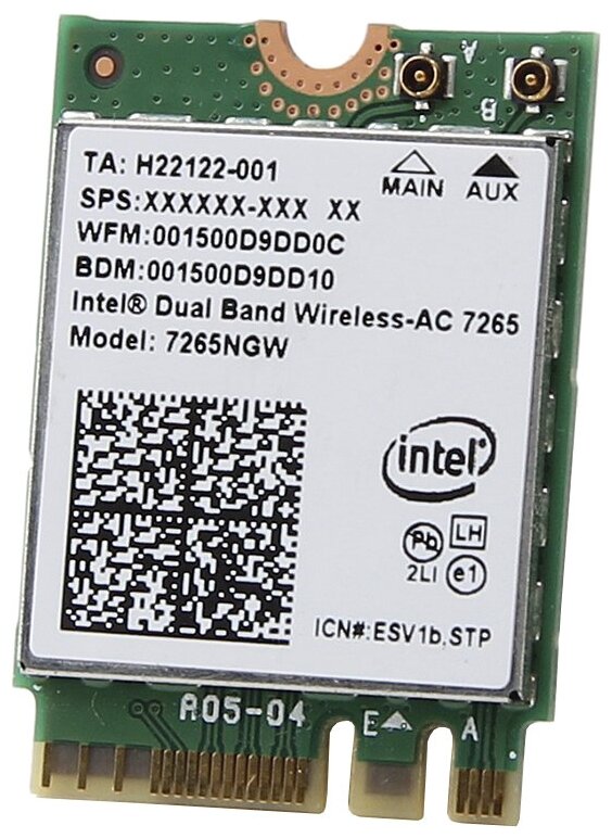 Intel Dual Band Wireless-AC 7265 (7265ngw) M.2 WiFi a/b/g/n/ac + BT (oem)