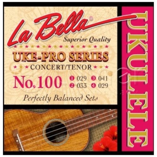 100 Uke-Pro Комплект струн для концертного/тенор укулеле, La Bella струны для укулеле концерт la bella 100w