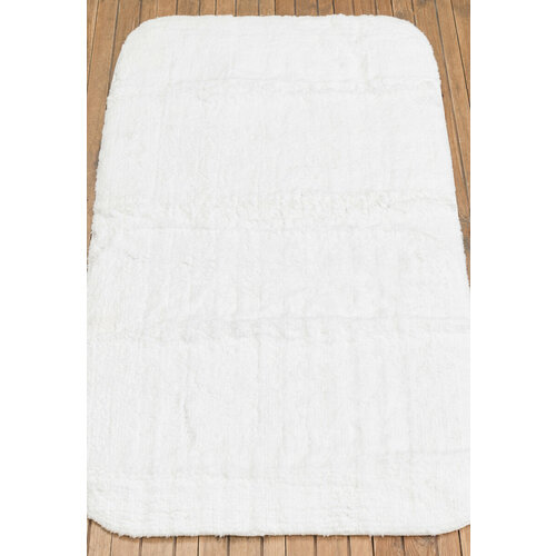 Коврик 60 на 100 см для ванной, белый Confetti Bath Cotton Stripe 1601 White