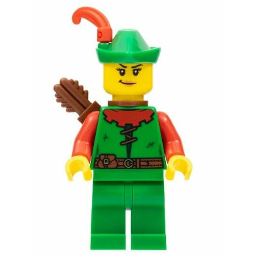 Минифигурка Лего Lego cas572 Forestwoman - Red, Green Hat, Red Feather, Quiver hat fedoras hats for women felt accessories men felted hat belt feather vintage fashion luxury feather fedora sombreros de mujer