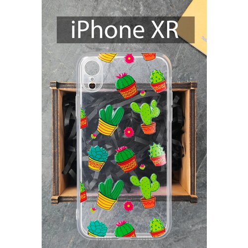 Силиконовый чехол Кактусы для iPhone XR / Айфон XR силиконовый чехол кактусы на apple iphone xr