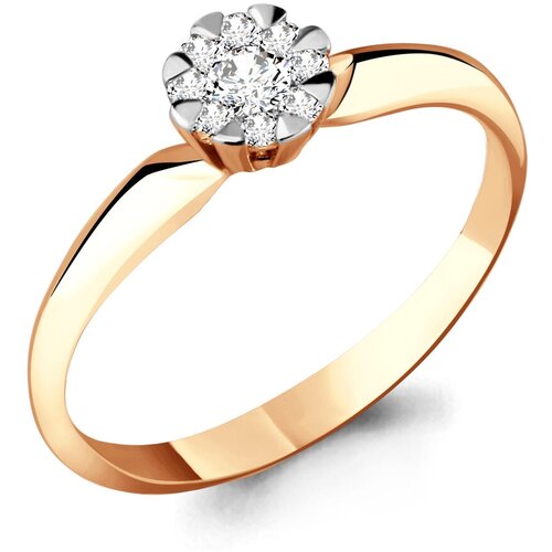 фото Золотое кольцо aquamarine 961659к с бриллиантом diamant-online