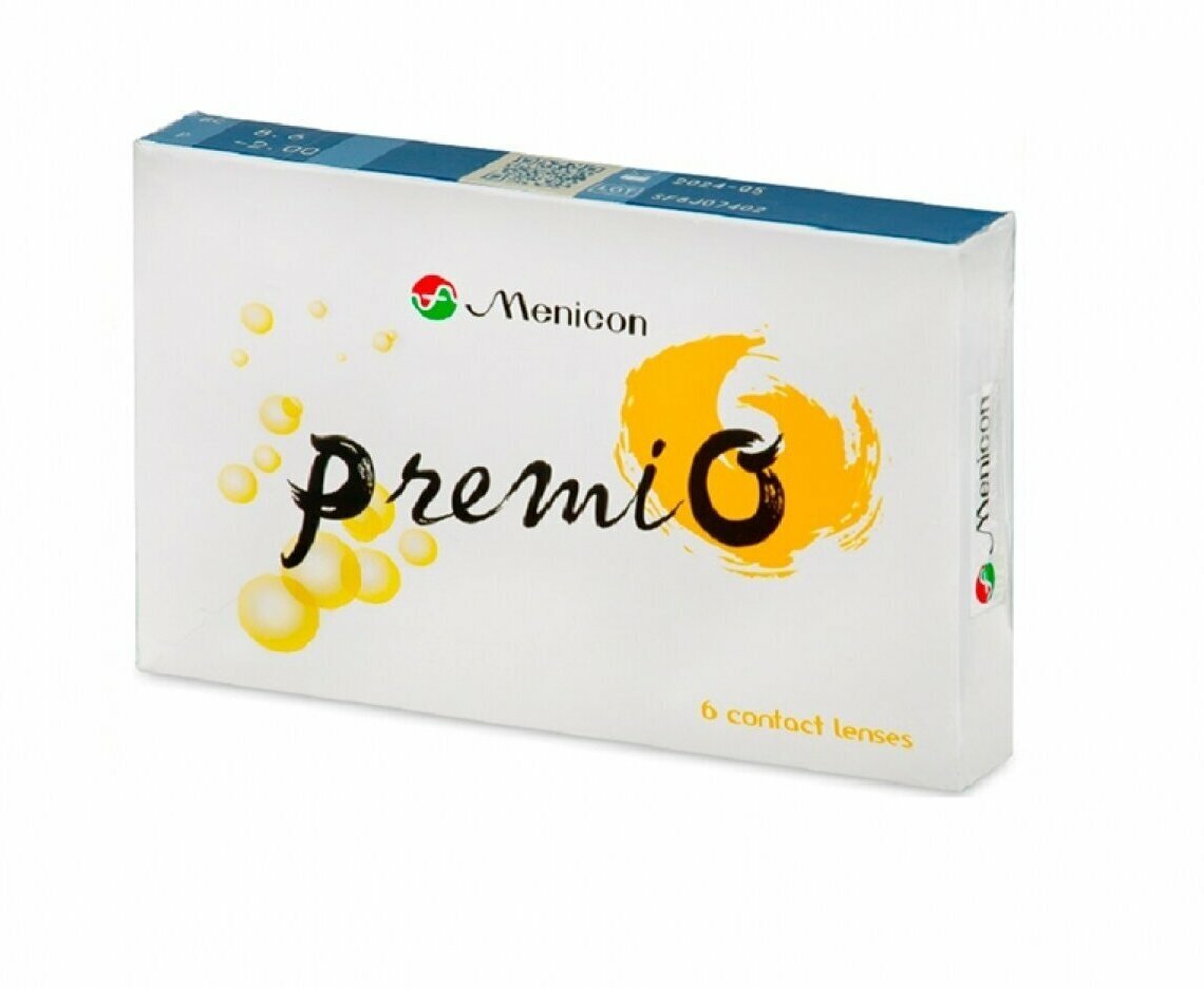 Контактные линзы Menicon PremiO, 6 шт, R 8,3, D -2.00