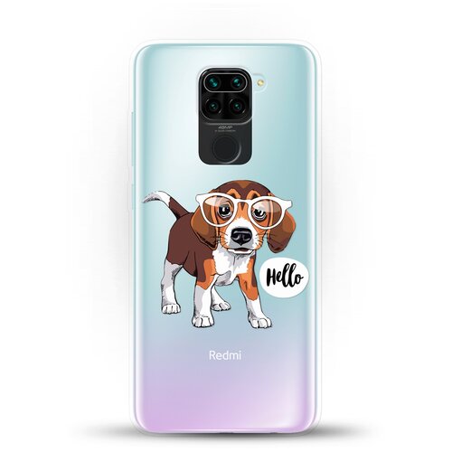 фото Силиконовый чехол hello бигль на xiaomi redmi note 9 andy & paul