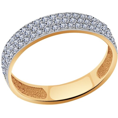 Кольцо обручальное Diamant online, красное золото, 585 проба, фианит, размер 16 кольцо обручальное diamant online красное золото 585 проба фианит размер 15 5