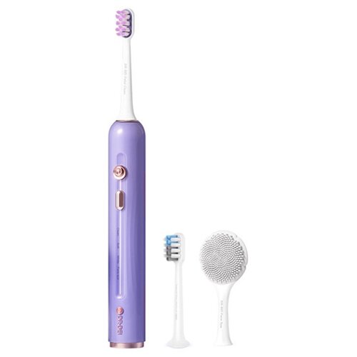 Электрическая зубная щетка DR.BEI Sonic Electric Toothbrush E5 с насадкой для чистки лица, сиреневая