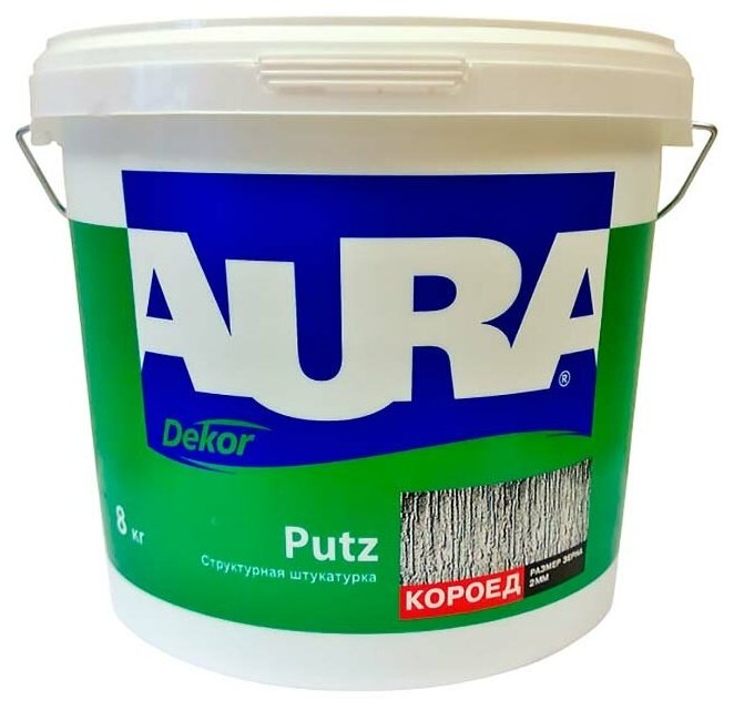 Декоративное покрытие AURA Decor Putz Эффект короеда 2 мм 8 кг