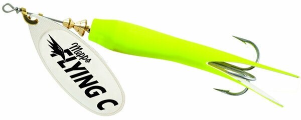 Блесна для рыбалки вращающаяся Mepps AGLIA FLYING C, 15g №3 SILVER/Chartreuse, 1 штука