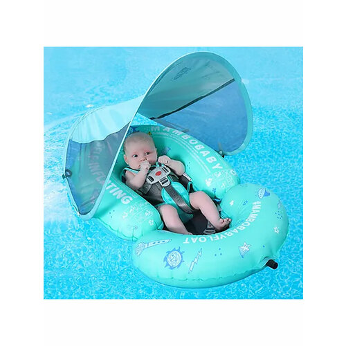 Круг для плавания детский с трусами и навесом 3-24 месяца. Надувной круг для плавания для малышей
