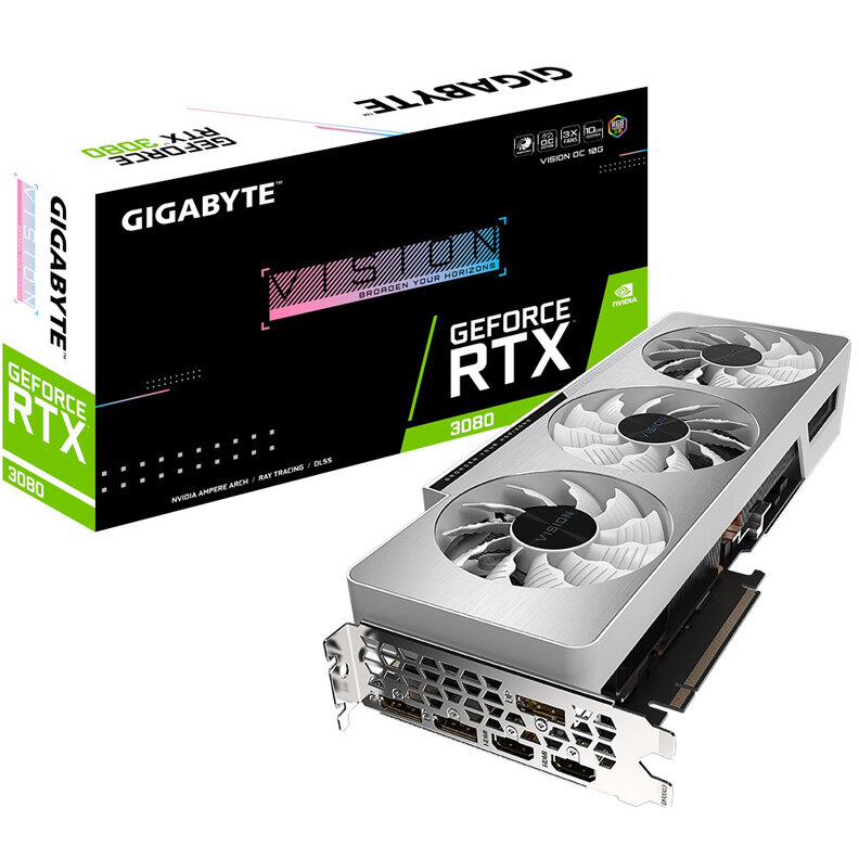 Видеокарта GIGABYTE GeForce RTX 3080 VISION OC (LHR)