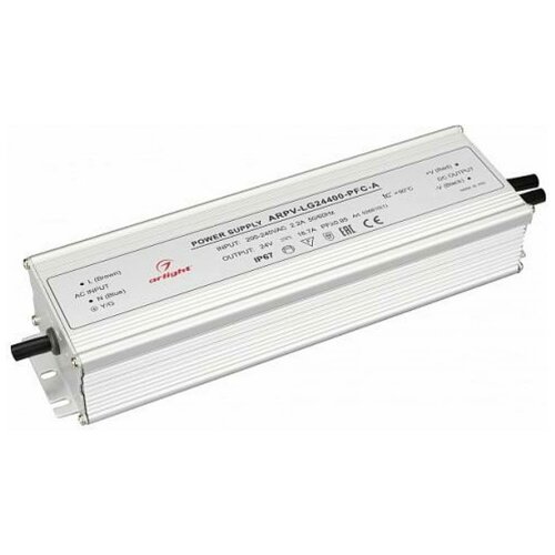 Блок питания ARPV-LG24400-PFC-A (24V, 16.7A, 400W) (Arlight, IP67 Металл, 5 лет)