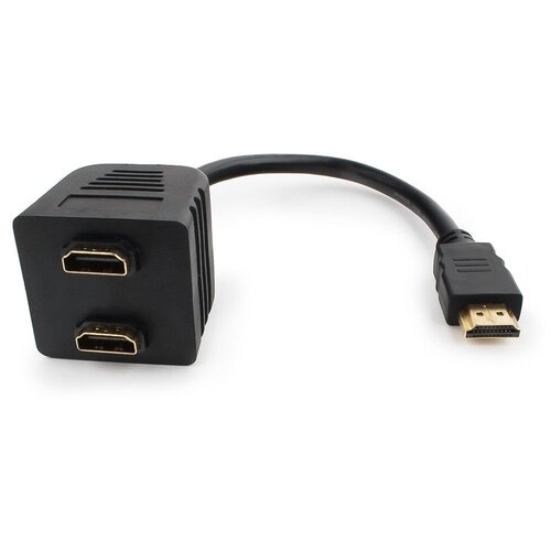 Разветвитель Cablexpert HDMI - 2xHDMI (DSP-2PH4-002), 0.28 м, черный gembird cablexpert hd19f 8x19f dsp 8ph4 03