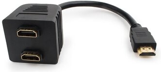 Разветвитель HDMI Cablexpert DSP-2PH4-002, HD19F/2x19F, 1 компьютер-2, пассивный, Full-HD, 3D, 1.4v, черный