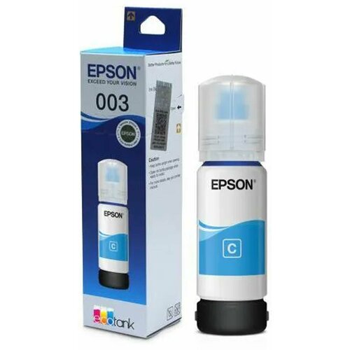 Чернила EPSON 003 (C13T00V298) для СНПЧ EPSON L3210/L3216/L3218, голубые, оригинальные картриджи для струйной техники epson чернила epson 003 c13t00v398 для снпч epson l3210 l3216 l3218 пурпурные оригинальные