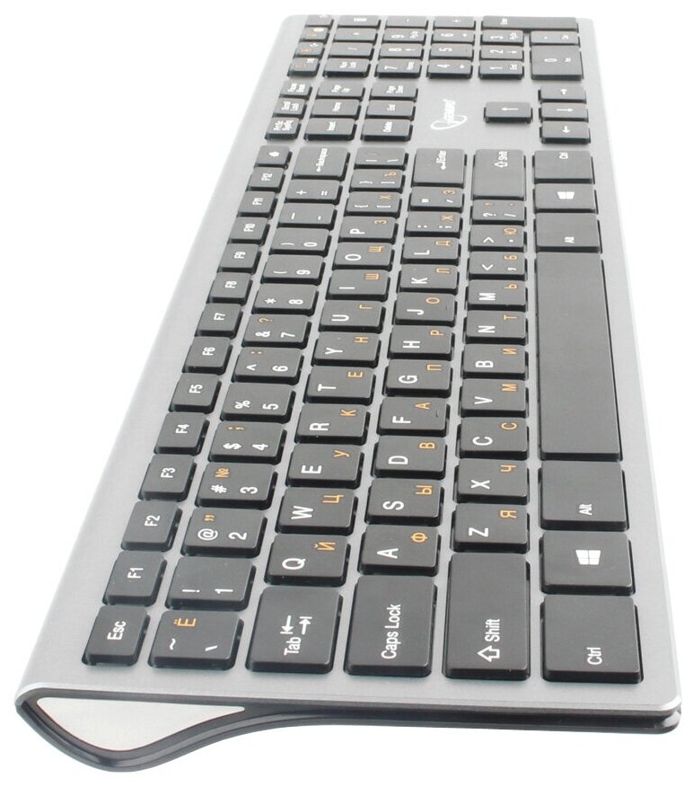 Клавиатура беспроводная Gembird KBW-1 USB серебристый - фото №10