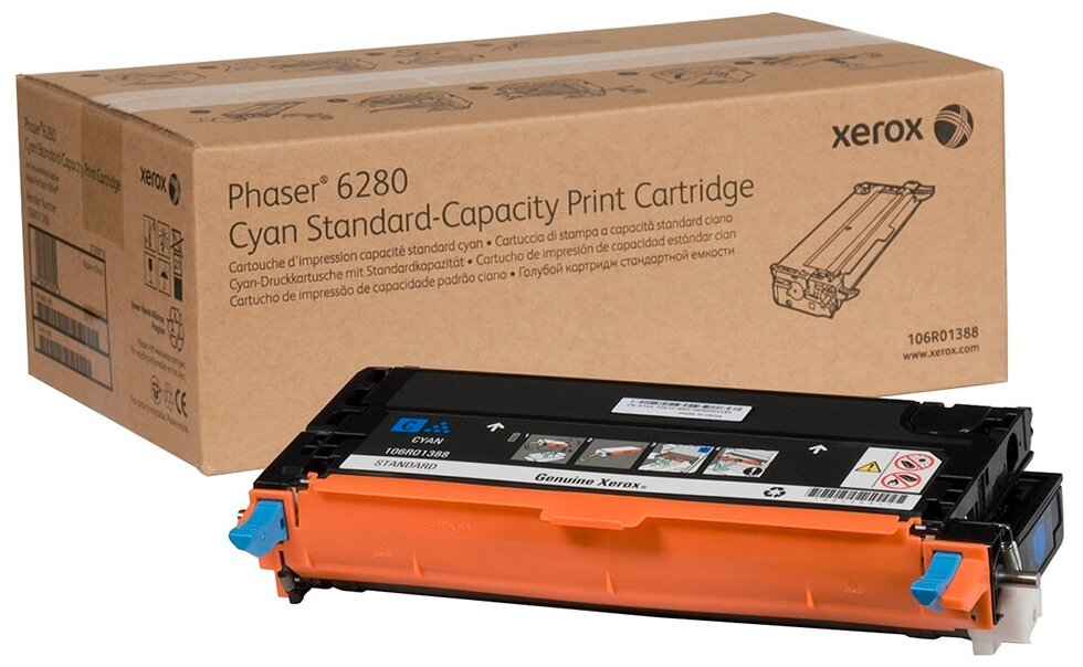 Картридж XEROX 106R01388 для XEROX Phaser 6280, 6280DN, 6280DT, 6280N голубой, 2200 стр.