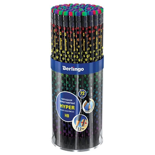 фото Berlingo набор чернографитных карандашей hyper hb, 72 шт. (bp00920) черный