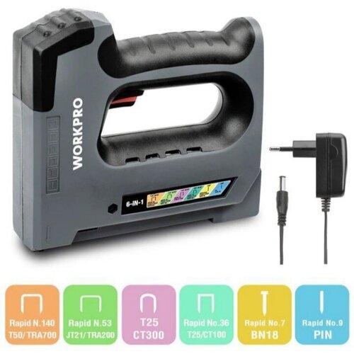 Электрический беспроводной сверхмощный степлер WORKPRO 6 в 1 с зарядным устройством 36 В 7900₽