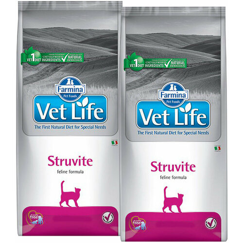 FARMINA VET LIFE FELINE STRUVITE для взрослых кошек при мочекаменной болезни струвиты (0,4 + 0,4 кг)