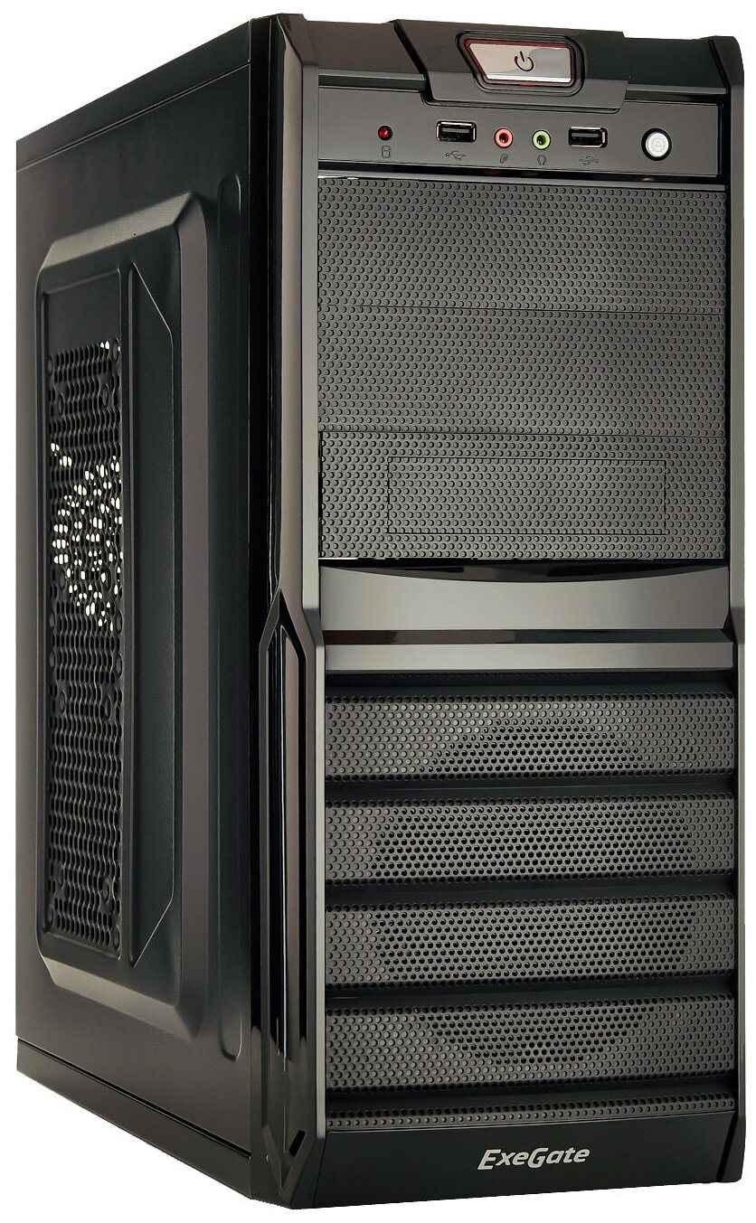 Корпус Miditower ExeGate XP-329S-XP500 (ATX, XP500 12см, 2*USB, аудио)EX278399RUS