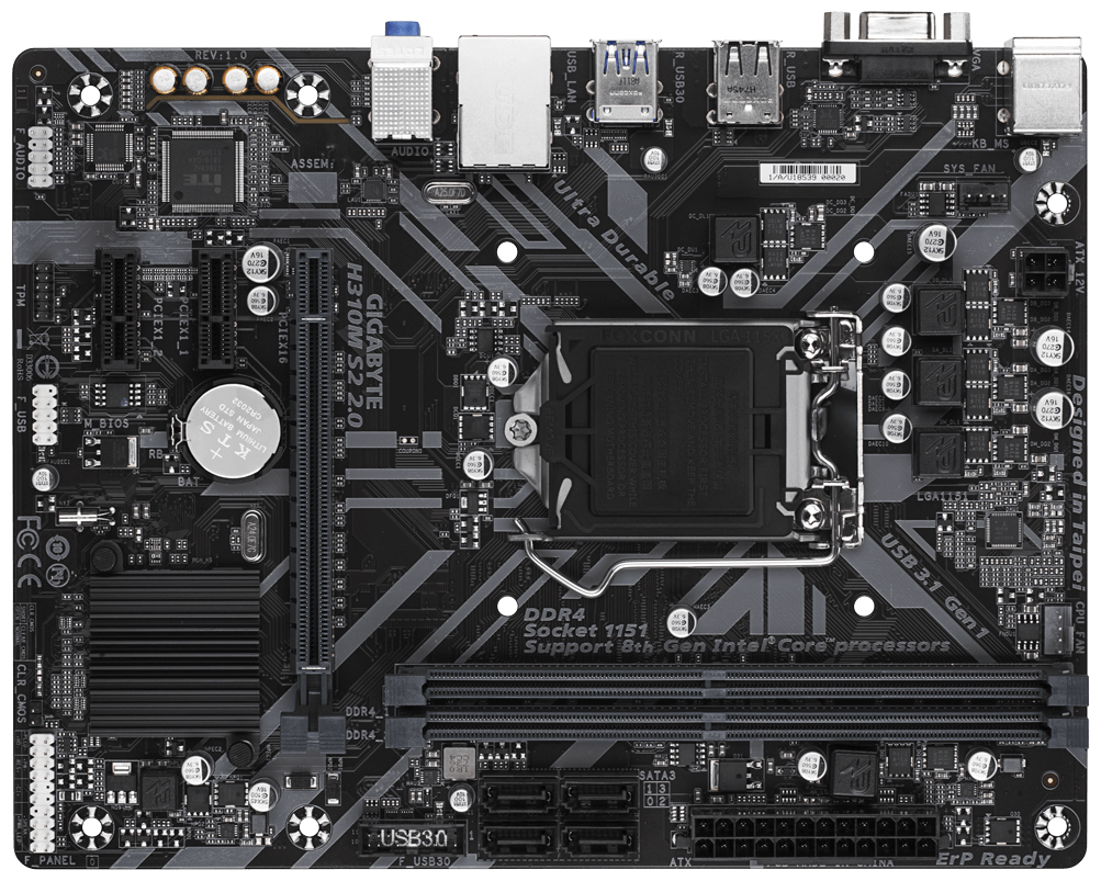 Материнская плата GIGABYTE H310M S2 2.0 (rev. 1.0)