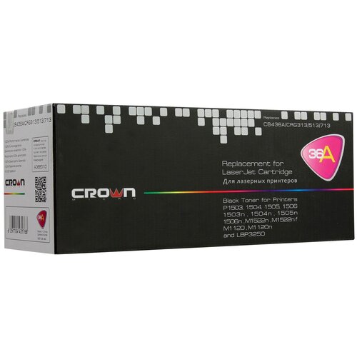 Картридж CROWN MICRO CB436A, 2000 стр, черный