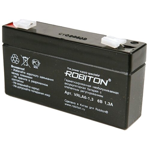 Аккумулятор Robiton VRLA6-1.3 Свинцово-кислотный