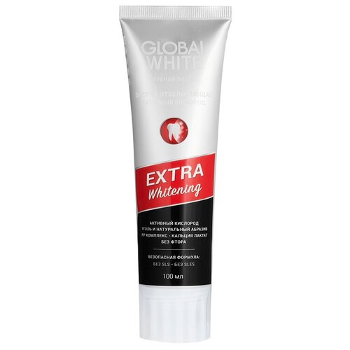 Зубная паста Global White Extra Whitening Active Oxygen Ice Mint, 100 мл, 100 г