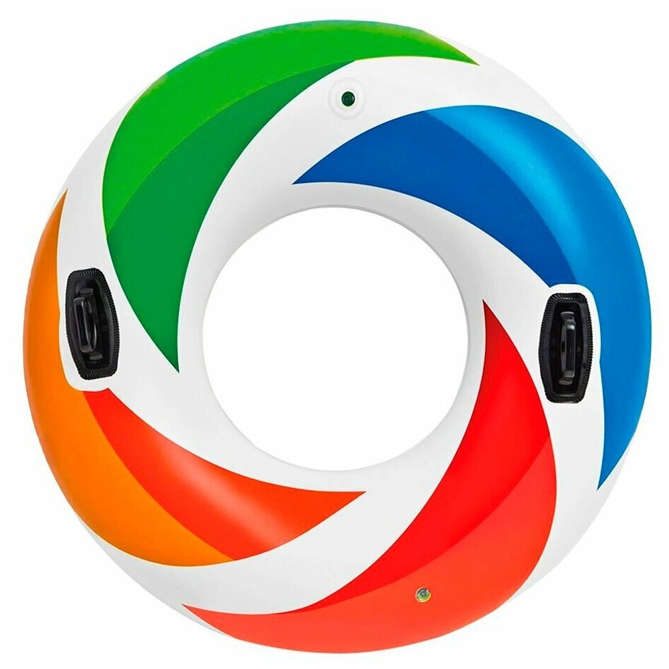 Надувной круг Intex Color Whirl, 122 см, с держателями (И58202)